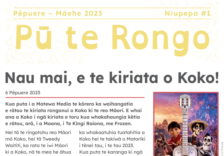 Pū te Rongo | Niupepa - Term 1