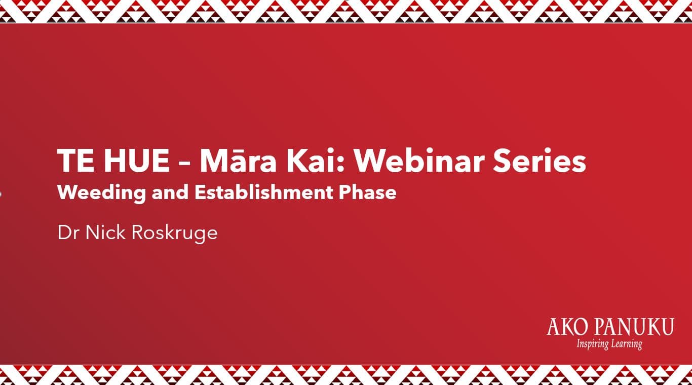 Te Hue – Māra Kai: Webinar Series (Weeding and Establishment Phase)