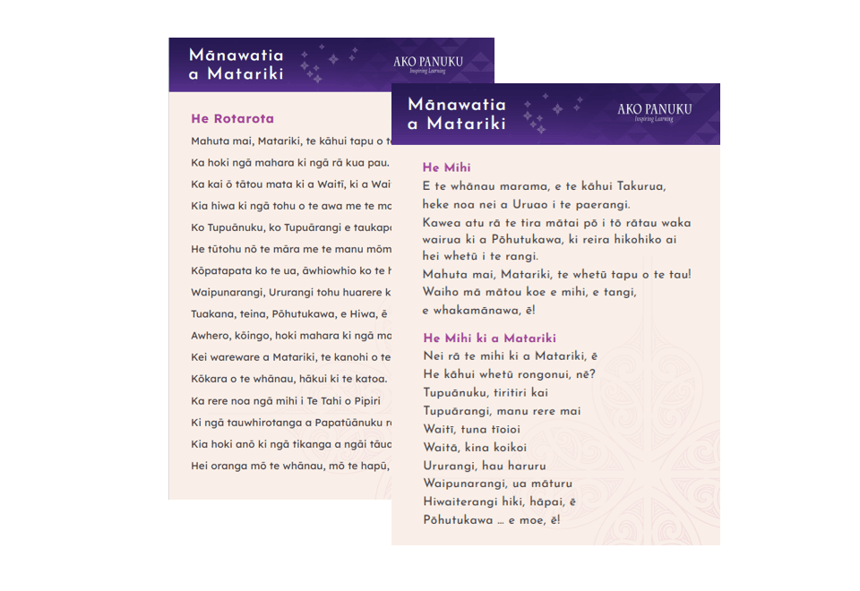 Mānawatia a Matariki - Teaching Activities