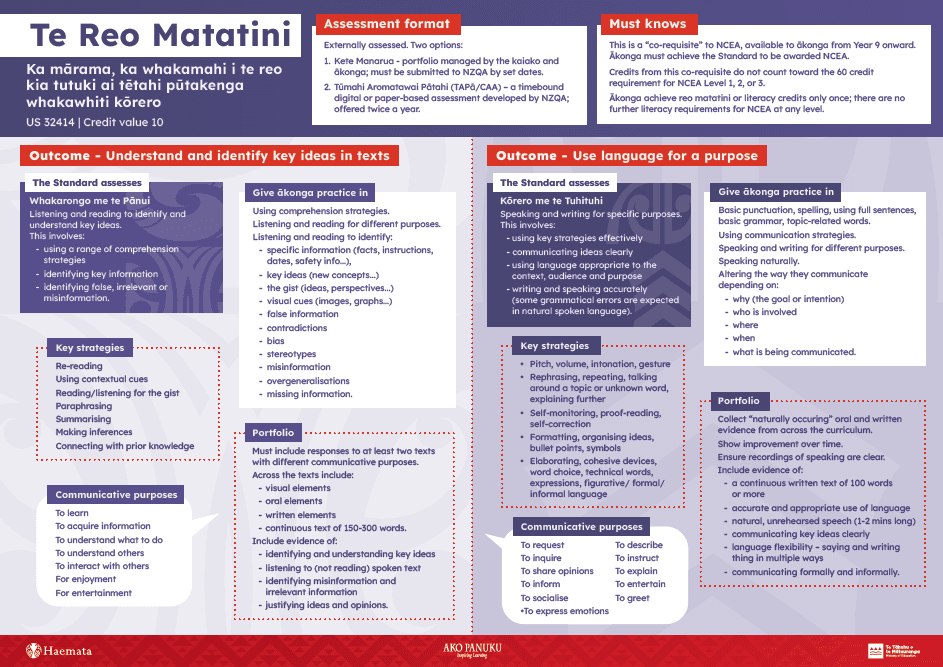 Te Reo Matatini Informative Poster