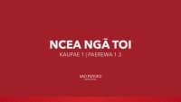 NCEA Level 1 - Ngā Toi (Paerewa 1.3)