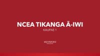 NCEA Level 1 - Tikanga ā Iwi (Taumata 1)